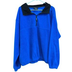 Weatherproof Garment Company XXL Pullover Fleece Jacket Blue‎ Black Collar